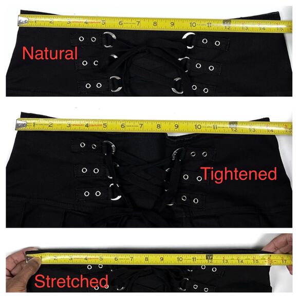 Rare Tripp NYC Black Corset Lace Up Pleated Mini Skirt Size Small Goth Hot Topic - Picture 9 of 13